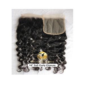 Meilleure Qualité Top Vente 5x5 Vague D'eau Fermeture Péruvienne En Gros Cuticule Aligné Naturel Noir Couleur Temple Vierge Cheveux Humains - Product Image 1