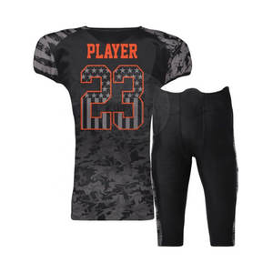 Uniforme de fútbol americano de manga corta transpirable de talla grande de alta calidad y bajo precio hecho de poliéster 100% - Product Image 3