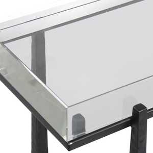 Mesa auxiliar decorativa con pedestal de cristal - Product Image 5