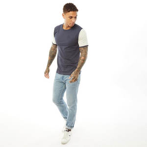 โลโก้บริษัทที่กําหนดเองบุรุษ 5.4-oz ผ้าฝ้าย 100% Ringer Tee เสื้อยืดปกติพอดีสบายๆ Tri-ผสม Tee T เสื้อ - Product Image 4