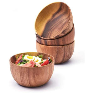 Prix le moins cher bol à fruits en bois d'acacia ensemble de vaisselle de service de restauration bols en bois fabriqués à la main - Product Image 1