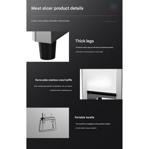 Rebanadora <span class=keywords><strong>de</strong></span> Carne Eléctrica Comercial y Máquina <span class=keywords><strong>Profesional</strong></span> para Cortar Carne, Esencial para Restaurantes, Charcuterías y Carnicerías - Product Image 3