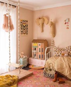 Modèle de décoration de chambre de bébé en forme de tête de girafe en rotin tissé - Product Image 2