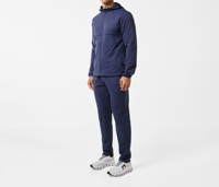 Chaqueta cortavientos de invierno para hombre con capucha, ribetes, transpirable, bordada, estilo urbano, estampada, y pantalones de chándal de algodón con cintura elástica.