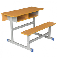 Ensemble bureau et chaise étudiant double siège mobilier scolaire bureau chaises et tables d'école à vendre