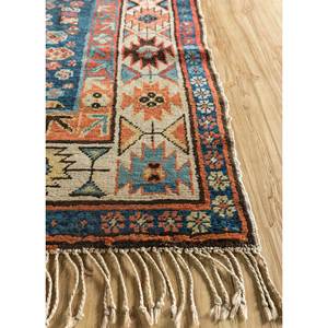 Alfombra de Lana Azul Aalam Anudada a Mano con Patrón Geométrico Rectangular de 10 mm de Grosor para Sala de Estar y Hogar - Patk-24 - Product Image 4