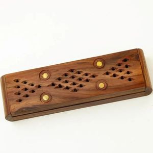 Quemador de incienso bakhoor de madera para exhibición de mesa utilizado durante la meditación de oración o ceremonias espirituales festivas - Product Image 6