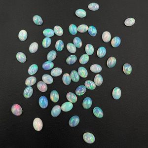 100% cabujones ovalados de ópalo etíope Natural piedras preciosas blancas de alta calidad 3x5mm a 9x11mm sueltas para la fabricación de joyas - Product Image 1