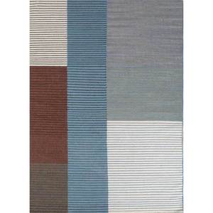 Alfombras de Lana con Diseño Geométrico Azul, Hechas a Mano, Tejido Plano, para Dormitorio/Sala de Estar, Rectangulares, para Pasillo, ADWL-13061, para Adolescentes - Product Image 1