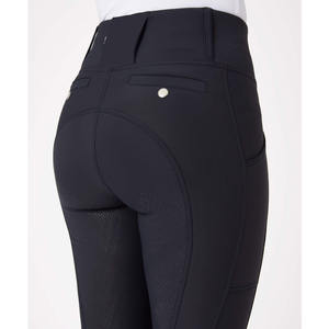 การผลิตคุณภาพสูงขี่ม้าผู้หญิงเสื้อผ้าการบีบอัดขี่กางเกงกระเป๋าโทรศัพท์ขี่เลกกิ้งโลโก้ที่กําหนดเอง - Product Image 6