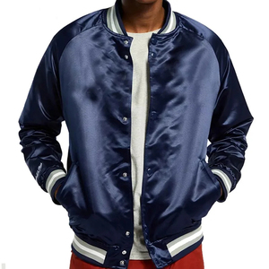 Chaqueta Bomber de Satén para Hombre, Estilo Urbano, Dos Bolsillos en las Mangas, Ecológica, de Primera Calidad, Algodón y Poliéster - Product Image 1