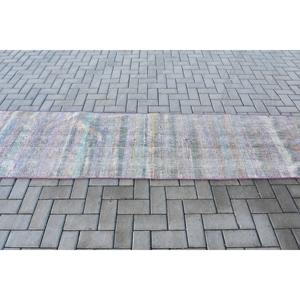 Vintage <b>Rug</b>, 2.5x10.3 ft <b>Runner</b> <b>Rug</b>, Gray Polka dot Wool Turkish <b>Rug</b> - Product Image 3