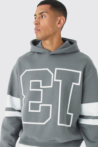 Sudaderas con capucha holgadas de gran tamaño con logotipo personalizado grueso y pesado, forro polar de algodón térmico con hombros caídos 400 450 500GSM, sudaderas con capucha para hombre - Product Image 3