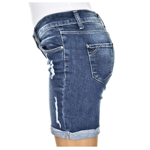 Nueva llegada de las mujeres 95% de algodón Oxford Denim Jeans Shorts Venta al por mayor Sexy Pantalones Botón Transpirable Secado rápido Ecológico - Product Image 2
