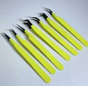 Pinzas de Acero Inoxidable para Extensión de Pestañas con Puntas de Fibra para Pestañas en Grupo - Herramientas Duraderas y Precisas para Extensión de Pestañas - Product Image 5