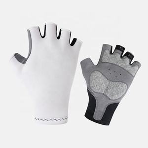 Agarre resistente usa guantes de ciclismo Unisex de medio dedo transpirables con impresión de sublimación personalizada de alta calidad patrón colorido negro - Product Image 3