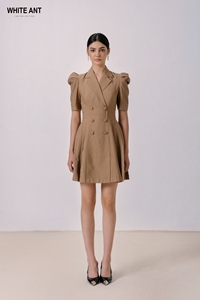 Vestido de alta calidad para mujer Vestido corto Domingo romano Vestido plisado Lino 12% Rayon66 % Nylon22 % Talla S M L Disponible en Vietnam - Product Image 2