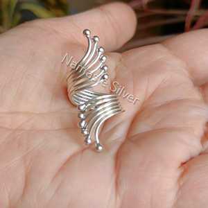 925 Solid Sterling Silver <b>Adjustable</b> Women's Floral <b>Ring</b> Dainty Metal <b>Ring</b> with Hand Pattern Bezel Setting Free <b>Size</b> Gift - Product Image 6