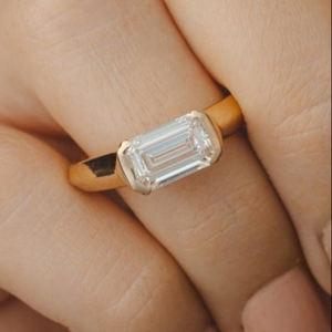 Anillo minimalista de diamante de corte brillante cultivado en laboratorio de 2 quilates de alta calidad 14K blanco amarillo oro rosa IGI certificado VVS2 al por mayor - Product Image 1