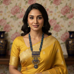 Collar Largo con Cuentas Azules y Diseño de Estrellas Tribal Tales, con Circonitas, para Regalo - Product Image 1