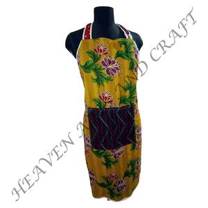 Indian Vintage Kantha Handmade Recycled Sari <b>Apron</b> Floral Cotton <b>Kitchen</b> Women <b>Apron</b> Dress Gift For Her Thanksgiving Gift - Product Image 1