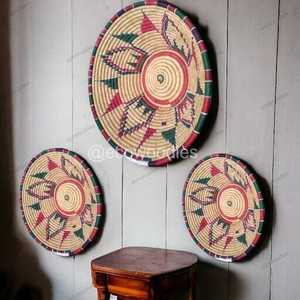 ตะกร้าหวายสานแขวนผนังสำหรับตกแต่งผนังทรงกลมจากอินเดีย - Product Image 4