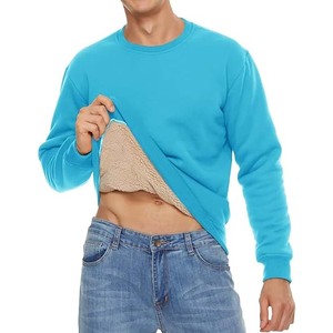 Sudaderas de Cuello Redondo para Hombre, Forradas Completamente con Sherpa, Sudaderas de Felpa Gruesa de Primera Calidad, Sudaderas Térmicas de Algodón Ecológico - Product Image 1