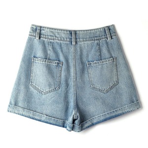 Vente en gros de shorts en coton personnalisés grande taille pour femmes shorts à la mode pour femmes pantalons mi-longs de travail shorts en jean amples - Product Image 3