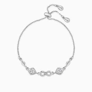 Silver <b>Infinity</b> Zircon Bracelet with Gold and Rhodium Plating White Gold and <b>Rose</b> Gold Charm Bracelets Religious Style Bangles - Product Image 4