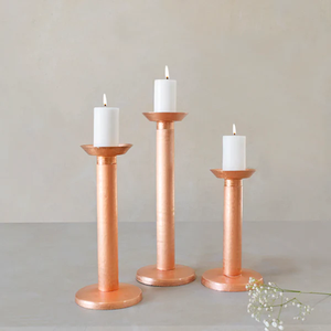 <b>Set</b> of Three Tabletop Rose Gold Finished Metal <b>Candle</b> Holder Event Party Wedding And Christmas Eve Decorative <b>Candle</b> Stand - Product Image 3