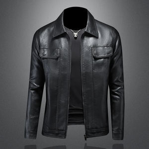 Chaquetas de cuero de moda de talla grande para hombre tela de lona - Product Image 2