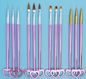 3 uds pinceles franceses acrílicos raya Nail Art Liner Brush Set 3D consejos pluma de dibujo para arte - Product Image 2