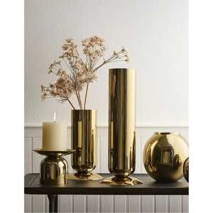 Luxury Gold Plated Iron Handmade Flower <b>Vase</b> <b>Set</b> Wedding Home Decor Wholesale Customized Metal Flower Pot - Product Image 1
