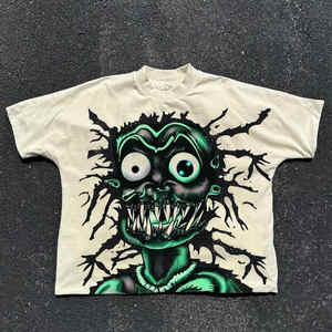 เสื้อยืดผู้ชายโอเวอร์ไซส์ลายกราฟิกทรงครอปเสื้อยืดแห้งเร็วผ้าฝ้าย100% พิมพ์ลายดีทีจีเสื้อยืดขายส่ง - Product Image 1