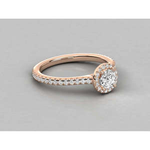 Bague solitaire en or 10 carats avec diamant brillant - Product Image 1