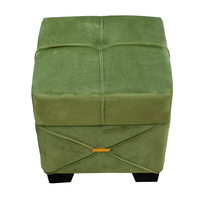 Pouf ottoman moderne en tissu velours |   Décoration d'intérieur en forme de cube pour salon et chambre à coucher |   Pouf en tissu personnalisable