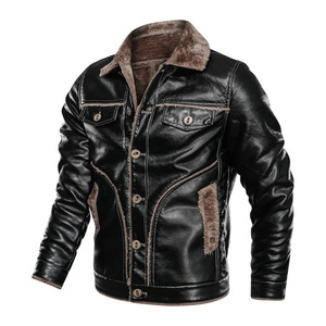 High Quality <b>Men's</b> Casual PU Leather <b>Jacket</b> New Fashion High Street Style <b>for</b> Winter Wholesale Leather <b>jacket</b> <b>for</b> <b>men</b> - Product Image 3