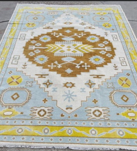 Tapis en laine fine de noeud turc persan multicolore fait à la main ensembles de tapis de taille personnalisable noués indiens vibrants disponibles - Product Image 3