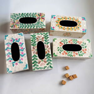 Elegance Home Table <b>Tissue</b> <b>Box</b> <b>Holder</b> Prime Quality Metal <b>Tissue</b> <b>Box</b> With Stainless Steel and MOP Material for Wedding Party Use - Product Image 4