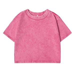 T-shirt court de couleur unie pour femmes à la mode en coton doux décontracté Sport à manches courtes avec décoration de logo rétro - Product Image 3