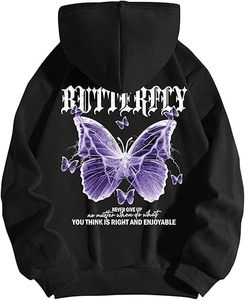 Sudadera con capucha y cremallera para mujer y hombre, con estampado de letras y estrellas, estilo grunge, de pana - Product Image 6