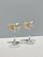 Vaso Highball de Vidrio Hecho a Mano con Conchas Marinas