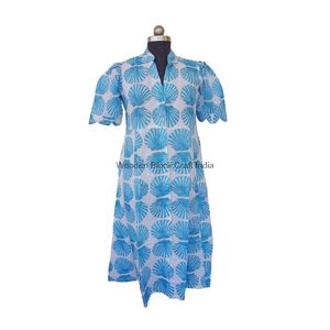 Robe maxi en coton vintage indien de haute qualité, imprimé floral, respirante, décontractée, bohème, plage, pour femmes, pour le travail et l'été - Product Image 1