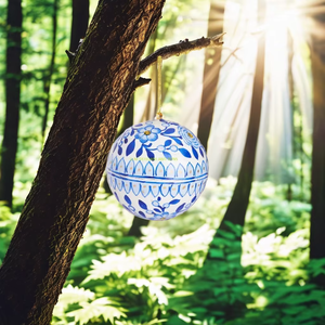 Accessoires uniques en papier mâché fait main du Cachemire pour décorer les supports d'arbre de Noël à la mode artisanale 2025 - Product Image 2