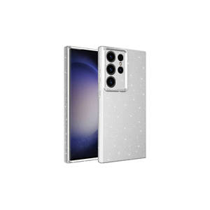 Coque de téléphone portable en silicone mince argentée scintillante de luxe pour Samsung Galaxy S24 Ultra 14 Plus avec protection de l'appareil photo - Product Image 1