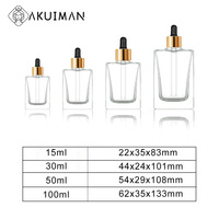 Bouteille Compte-Gouttes en Verre pour Huile Essentielle Ambrée Transparente Noire Rose 5ml 10ml 15ml 20ml 30ml 50ml 100ml, Impression de Logo Personnalisée