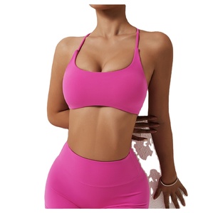 Custom Design Women High Support Breathable Compression Yoga Sports <b>Bra</b> Crisscross Straps Removable <b>Cups</b> Spandex/Nylon Material - Product Image 4