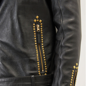 La chaqueta de cuero Punk más vendida para hombres Biker Motorcycle Chaquetas de cuero Punk más populares para hombres a la venta hechas en Pakistán - Product Image 4