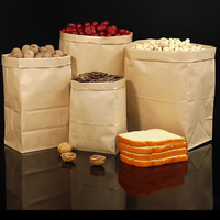 Sacs en papier kraft biodégradables, résistants à la graisse, imprimés sur mesure, pour emballages alimentaires à emporter