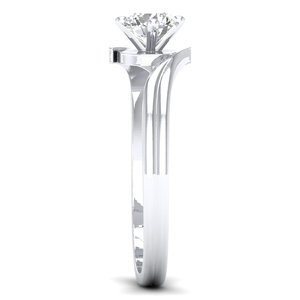 Bague de fiançailles en or massif 14 carats avec diamant rond brillant de 0,5 carat pour femme, certifiée IGI, bijoux fins, prix de gros REYES - Product Image 3